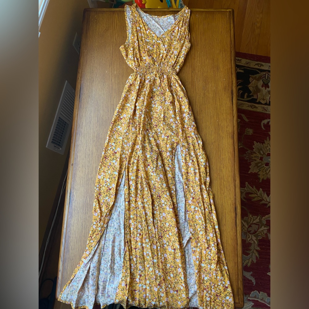 Womens double slit maxi dress